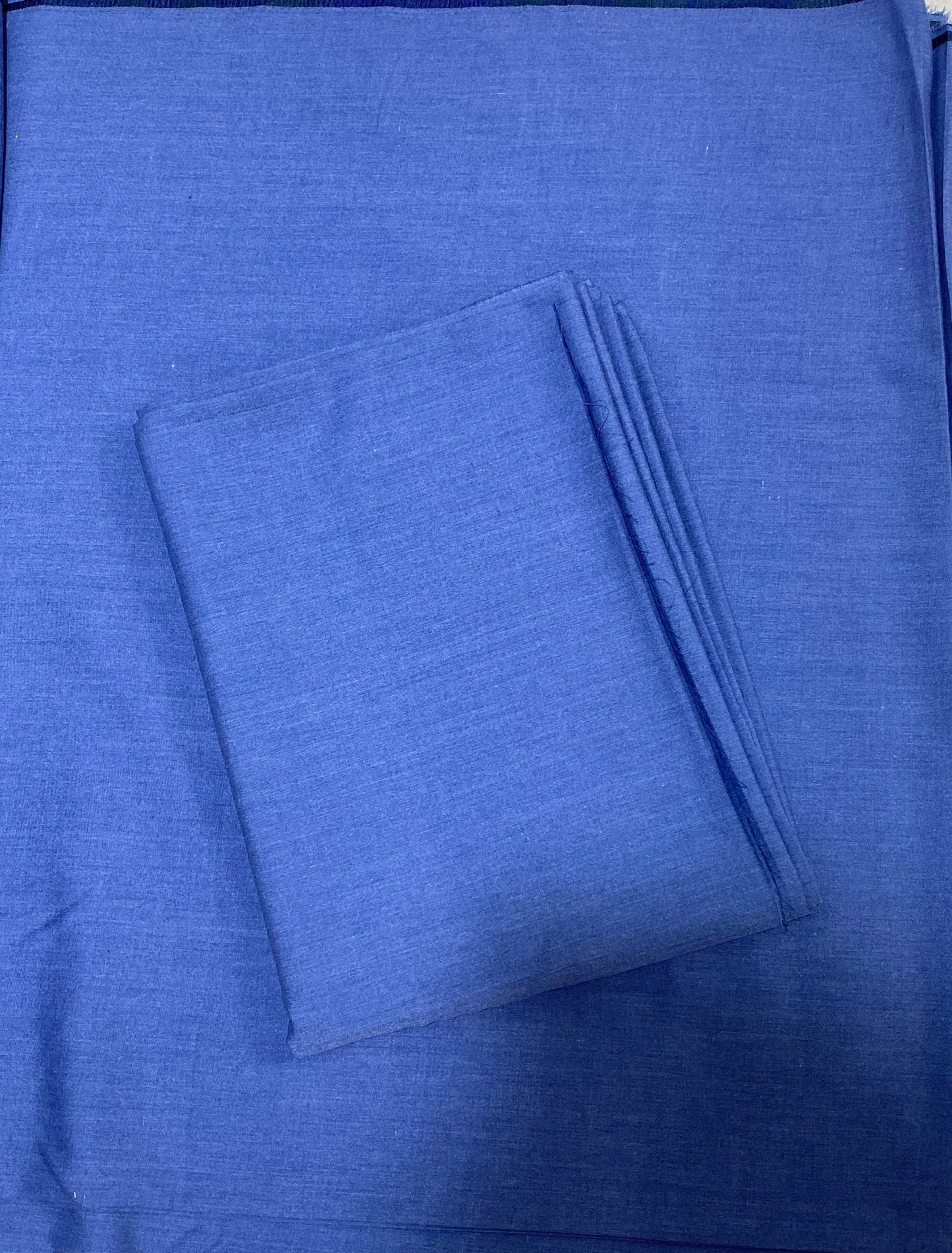 Blue Wash & Wear Unstitched Fabric for Men