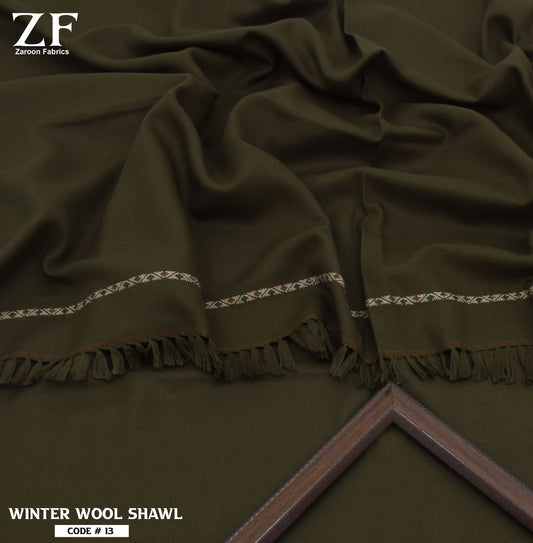 Olive Green Winter Shawl