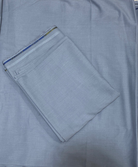 Gray Blue Wash & Wear Unstitched Fabric for Men