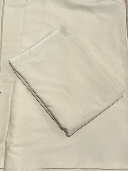 Off White Wash & Wear Unstitched Fabric for Men